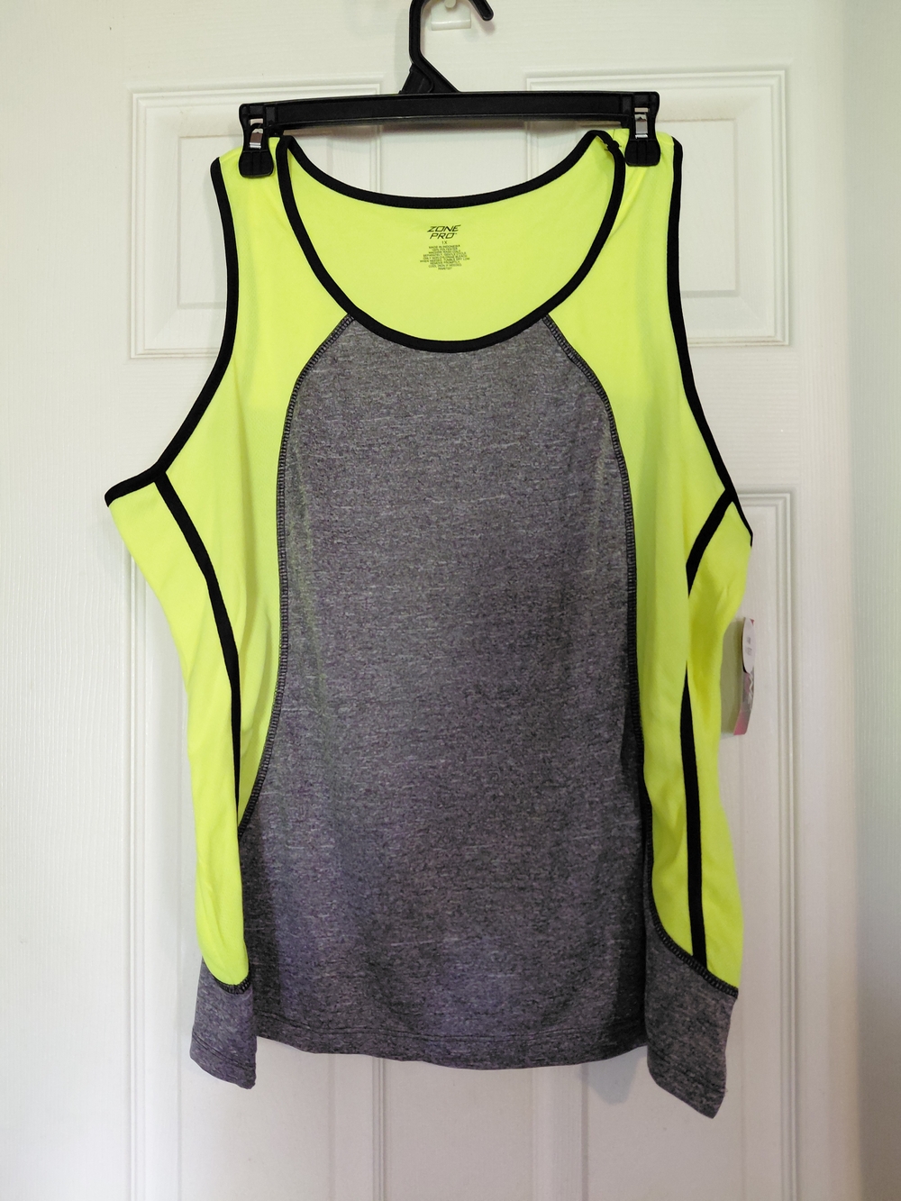 Zone Pro Neon Yellow and Gray Athletic Tank